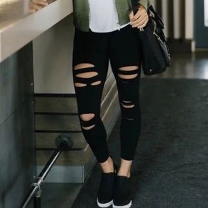 Zyia black slash leggings